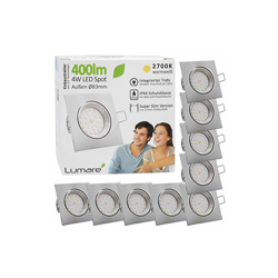 9x Faretto da incasso a LED grado di protezione IP44 ultrapiatto 4W 400 lm 230V (lampadina sostituibile) orientabile a 30Â° calda luce bianca per características