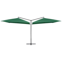 Ombrellone Doppio Con Palo In Acciaio 250x250 Cm Verde en oferta