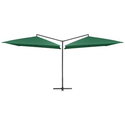 Ombrellone Doppio Con Palo In Acciaio 250x250 Cm Verde