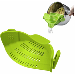 Perle Rareit - Clip colino, canale alimentari in silicone per la maggior parte di pentole, padelle e ciotole, colino resistente al calore con 1 pasta precio
