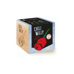 Feel Green Ecocube Chili Willy, The Most Pornographic Pepper, Idea Regalo sostenibile (100% Eco Friendly), Grow Your Own/Set di Coltivazione, Piante características