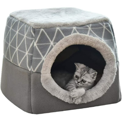 Cat Caver Cat Case Cat Bed Pet Cat Nest Sleeping Bag 2 in 1 Abbraccio pieghevole Cavalle Capsula Cat Casa Cat Casa chiusa CHENIL Villa, Grigio L en oferta