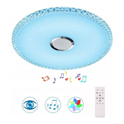 Plafoniera musicale 24W con altoparlante Bluetooth e telecomando, Ø38cm2000 lumen, cambio di colore bianco / freddo bianco / colore RGB e soffitto precio