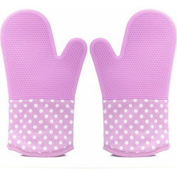 Guanti da cucina silicone antiscivolo con fodera in cotone poliestere trapuntato e strato interno di pane, 1 paio - Viola - Litzee características