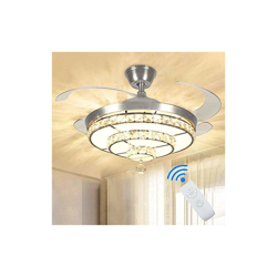 Ventilatore da soffitto a LED con luce e telecomando, 4 ali retrattili, dimmerabile in 3 colori, 3 velocitÃ , 36 W, lampada da soffitto con timer, precio