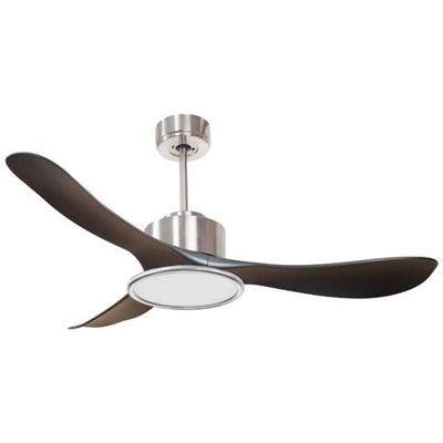 Ventilatore Da Soffitto, Destratificatore, modulo Dc3, 132cm, Con Luce, Cromo / nero, Iper-silenzioso, Termostato-wifi, klassfan