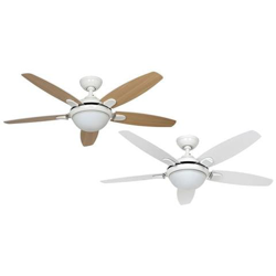 Ventilatore Da Soffitto, Contempo We, 132cm, Moderno, Acciaio Bianco, 5 Pale Bianche / rovere Chiaro, Con Luce, Hunter. precio