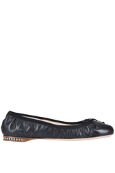 Draped leather ballerinas en oferta