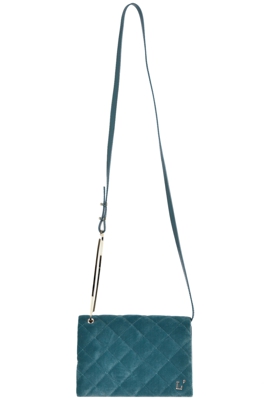 Quilted velvet shoulder bag