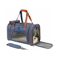 Blue Pet Pieghevole Borsa a tracolla Trasporto Cat Puppies Zaino espandibile per cane Piccolo animale con filetto traspirante, spazioso, pieghevole, características
