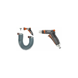 Kit tubo a spirale GARDENA da 10 m: Tubo da giardino a spirale per innaffiare e irrigare & Gardena 18305-20 Premium Lancia Robusta per il Lavaggio e precio