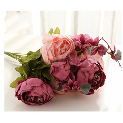 Fiore di simulazione della peonia spunta dal kernel 13 fiori di peonia in autunno simulazione fiore decorazione di nozze a casa (pasta di fagioli