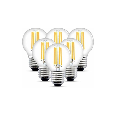 Lampadina E27, 4 W, filamento LED, 470 lumen, 40 W, 2700 K, luce bianca calda, confezione da 6