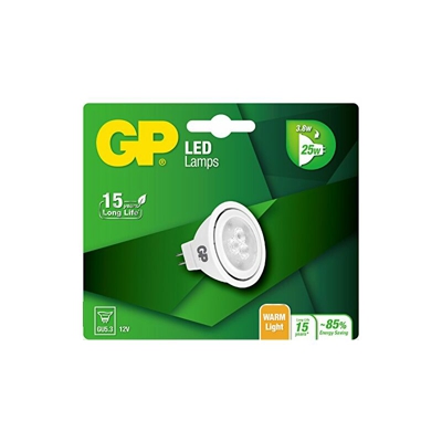 GP Lighting LED Mini Globo E14 3 W, corrispondenti a 25 W, 2700 K, 250 lm con circa 15,000 ore di durata, MR16