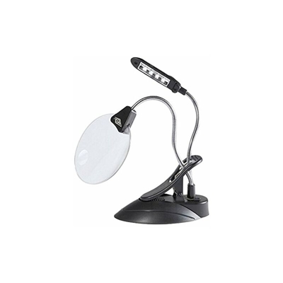 27175201 Lampada Lente con LED, Ingrandimento 2+4X, Nero - Wedo