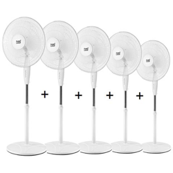 Cinque Ventilatori A Piantana, Arifi, 40w, Bianchi, Metallo E Policarbonato Bianco, Lba Home. en oferta