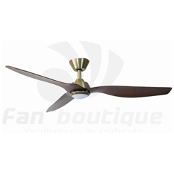Ventilatore Da Soffitto, Hackney, Dc, 132cm, Con Luce, Ottone / Pale Ciliegio, Lba Home. en oferta