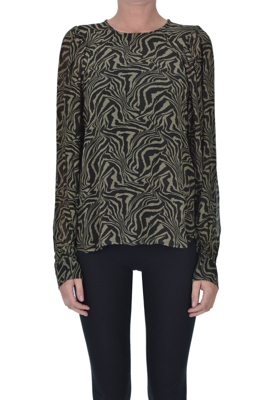 Animal print crepè blouse