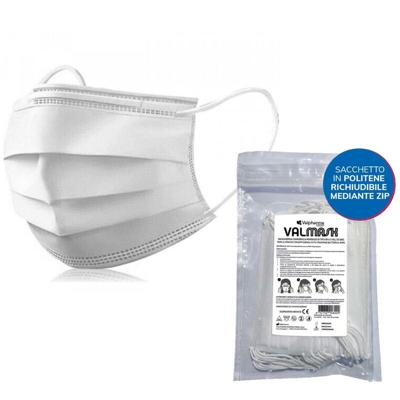 Gls72-dpi - KIT DA 50 MASCHERINE PROTEZIONE MONOUSO TIPO IIR VALMASK 2 VELI