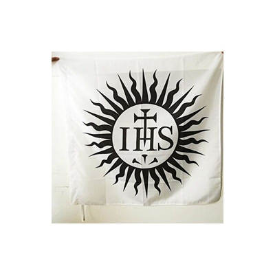 AZ FLAG Bandiera Compagnia di Gesù 90x90cm - Bandiera dei GESUITI - SOCIETAS IESU 90 x 90 cm Foro per Asta
