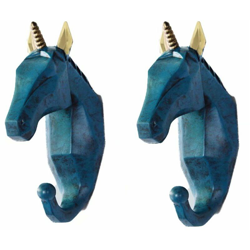 2 pezzi di gancio gancio animale all'uncinetto cappotto portachiavi scaffale portachiavi (unicorno blu en oferta