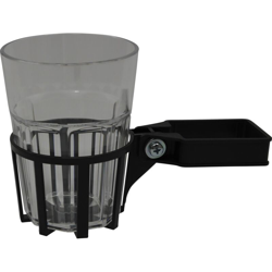 Angerer Porta Bevande per Dondolo con Tubo Quadrato Grigio, Bicchiere Trasparente precio