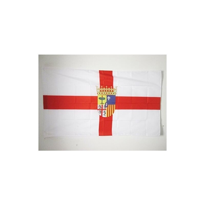 Bandiera Provincia Spagnola di Zaragoza 150x90cm - Bandiera Zaragoza - ARAGONA 90 x 150 cm Foro per Asta - Az Flag