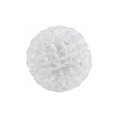 Sfera LED a forma di stella, Ã? 14 cm, luce bianca calda, con 100 lampadine a LED, con funzione timer, funzionamento a batteria, decorazione per
