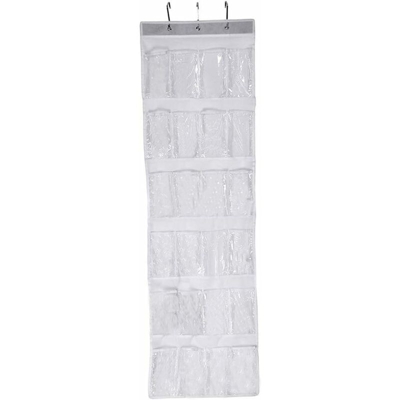 Scarpiera a muro borsa portaoggetti 24 porte, griglia, trasparente, casa, salva spazio, detriti di archiviazione (colore: trasparente) - Litzee