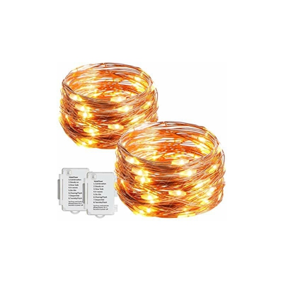 luci da giardino a batteria da 5 m a 50 LED, impermeabili, in rame, per giardino, camera da letto, decorazione per festival, timer, dimmerabile, 8