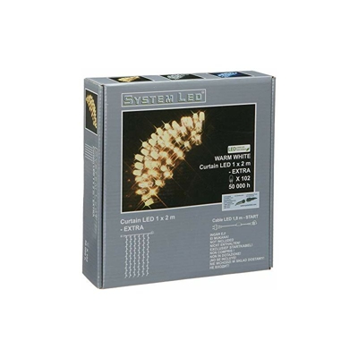 Star Trading System LED Curtain Extra Adatto per Uso Interno 102lampada(e) LED Nero, Trasparente