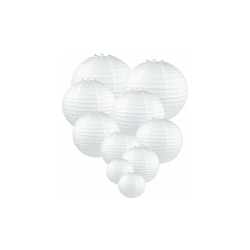 Lanterne bianche rotonde, di carta velina - decorazione da parete, lampada decorativa per compleanno, festa nuziale, nascite - misure assortite - 10Â características