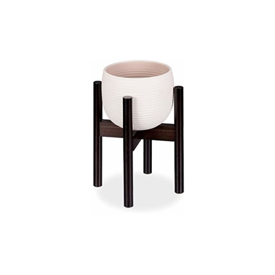 Relaxdays Portavasi in bambù, Regolabile, per Vasi da Max. 32 cm, Portafiori, Supporto per Piante, H:35,5 cm, Marrone, 1 pz