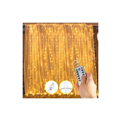 Tenda luminosa a LED, 3 m x 1,8 m, 180 LED, 8 modalitÃ USB, 5 V, per Natale, feste, matrimoni, decorazioni per balconi, camere da letto,
