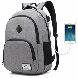 Zaino per laptop College, leggero, impermeabile, minimalismo con porta di ricarica USB, borsa per libri, scuola aziendale, viaggio, escursionismo, precio