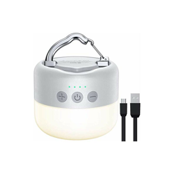 Lampada da campeggio a LED, ricaricabile tramite USB, 3 livelli di luminositÃ , dimmerabile, potente magnete integrato con 5200 mAh Power Bank (tempo en oferta