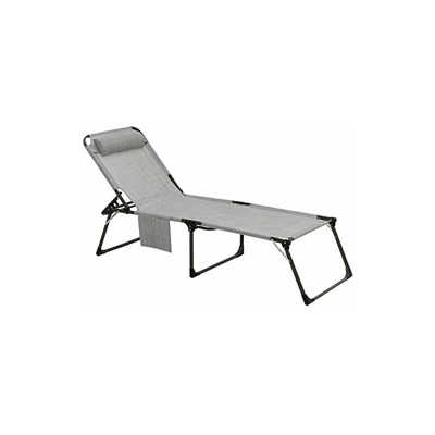 Mallorca, ca. 227 x 45,5 x 71 cm, Cuscino Incluso, in Alluminio/textilene, Colore: Grigio Chiaro - Dehner