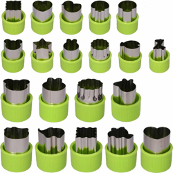 Set di 20 formine per biscotti in acciaio inossidabile, formine per biscotti con manico antiscivolo per torte, biscotti, verdure, uso professionale. características