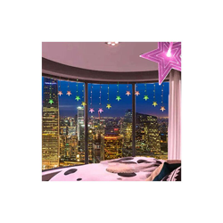 28 LED, 1,1 m, luci a forma di stella, 24 V, tensione e bassa corrente, luci a stelo, con stella in plastica per la decorazione di tende da finestra precio