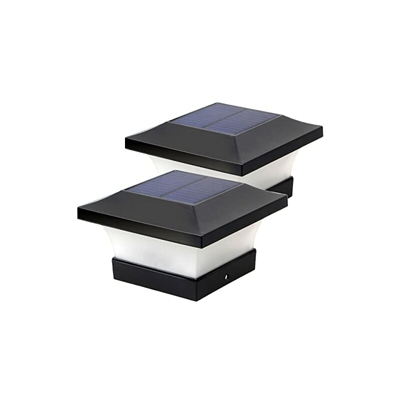 Lampade solari a LED per pali da giardino, impermeabili, per pali in legno da 10 x 10 cm (Daylight White 6000 K, 2 pezzi)
