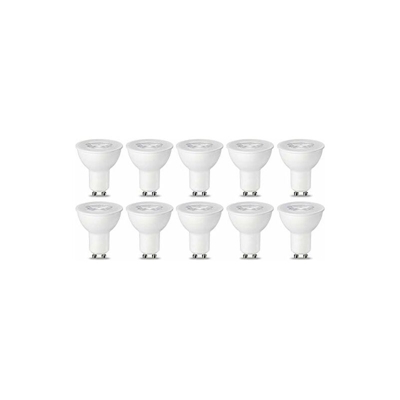 Lampadina LED GU10, 5.5W (equivalenti a 50W), Luce Bianca Calda, Dimmerabile- Pacco da 10, reflector, plastic - Amazon Basics