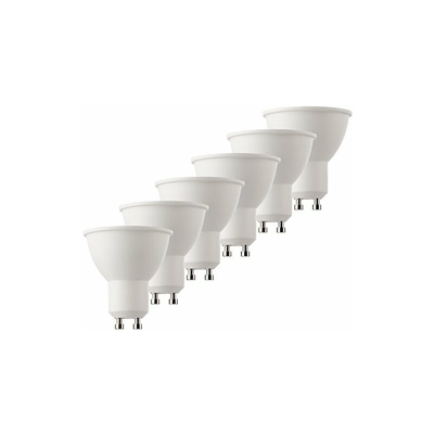 Mueller della luce 400285Â _ Set a +, 6Â pezzi LED riflettore lampada sostituisce 50Â W, Plastica, 6.5Â Watts, GU10, bianco, 5Â x 5Â x 5.5Â cm