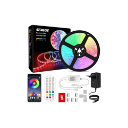 Striscia LED 5 m 5050 RGB, luce musicale LED con App e telecomando, 300 LED, IP65, impermeabile, per feste, camera da letto, HDTV, schermo PC, cucina en oferta