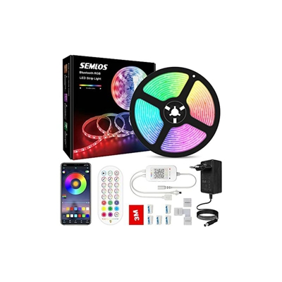 Striscia LED 5 m 5050 RGB, luce musicale LED con App e telecomando, 300 LED, IP65, impermeabile, per feste, camera da letto, HDTV, schermo PC, cucina