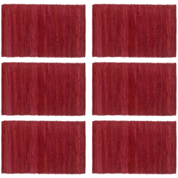 vidaXL Tovagliette 6 pz Chindi Neutro Borgogna 30x45 cm Cotone - Rosso características