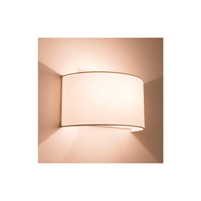 1130 - Lampada da parete con interruttore, Paralume in tessuto semicircolare, Compatibile LED, 1xE27, Bianco (avorio) - Harper Living