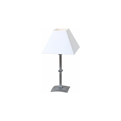 lampada con base quadrata, Pelle Bianco - Belssia