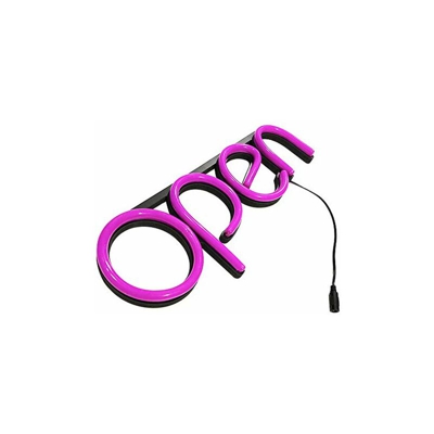 Apri le targhette al neon con luce a LED ultra luminosa con catena da appendere, Plug & Play Welcome Shop Sign Neon Hang Display Illuminazione per