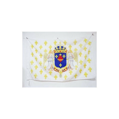 Bandiera Regno di Francia Cuore di Gesù Angelo 150x90cm - Bandiera Francese Sacro Cuore 90 x 150 cm Foro per Asta - Az Flag