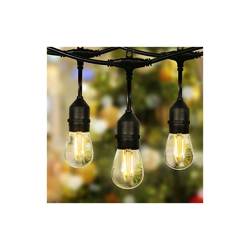 Catena di luci a incandescenza da 15 m, per esterni, con 15 + 1 lampadina E27, per interni ed esterni, per matrimoni, patio, caffetteria, feste en oferta